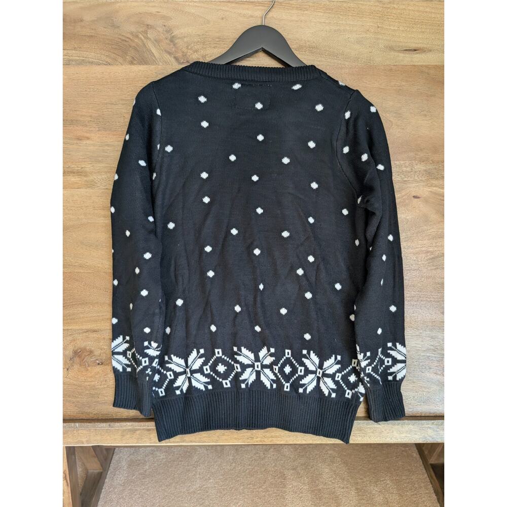 Tipsy Elves Christmas Sweater Womens XS Multi Stuck Santa Graphic Round Neck NWT - Picture 2 of 5